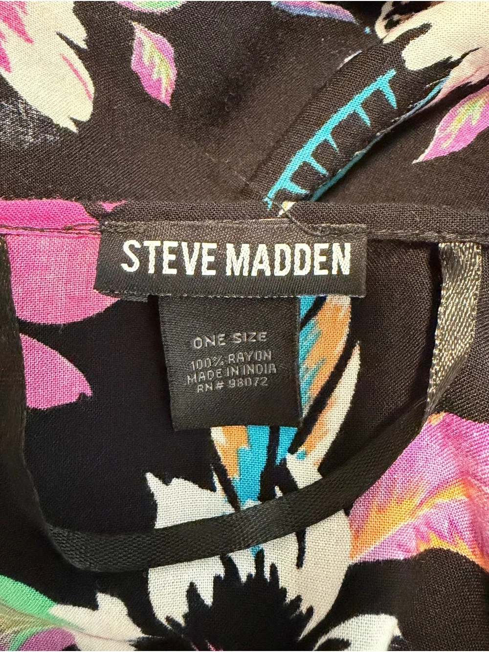 Steve Madden Floral Leopard Mixed Print Maxi Kimono Duster One Size